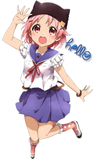 😃 15a8cc06 hello 动漫, 女孩, 校服, 你好, 卡通 telegram sticker