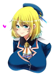 💕 ff64c821 动漫, 女孩, 金发, 可爱, 制服, 同人作品, 漫画 telegram sticker