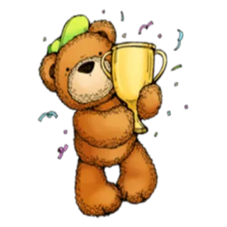 🏆 1201c24a beruang, trofi, prestasi, perayaan, pemenang, kartun, imut telegram sticker