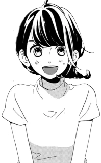 😄 097c68e0 anime, manga, girl, portrait, black and white whatsapp sticker