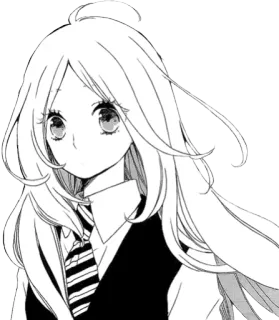 😶 810e0d2b anime, girl, manga, school uniform, black and white whatsapp sticker