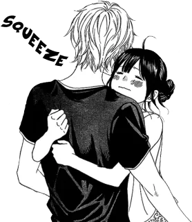 ❤ 9af55fab SQUEEZE anime, hug, romance, squeeze whatsapp sticker