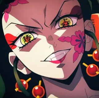 😏 a58dad5e Daki Demon Slayer Anime, Iblis, Bunga, Merah, Jepang, Manga, Daki telegram sticker