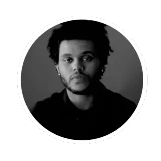 😐 191f4120 The Weeknd 가수, 음악가, 인물 사진, 흑백 telegram sticker
