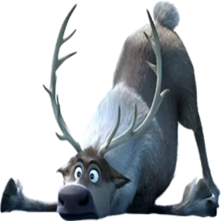 🤗 59a16f90 Sven Frozen renna, animale, cartone animato, divertente, carino telegram sticker
