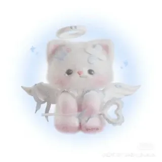 😌 9412103f 고양이, 천사, 귀여운, 스티커, kawaii, 후광, 날개 whatsapp sticker