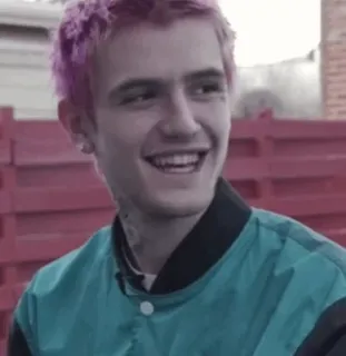 🐣 40d8ea6e Lil Peep lil peep, рэпер, музыкант, портрет, улыбка, розовые волосы, художник whatsapp sticker