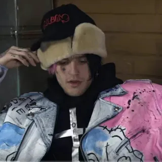🐣 5666eee7 Lil Peep Lil Peep, рэпер, музыкант, портрет, шляпа, куртка whatsapp sticker