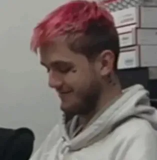 🐣 675b77a3 Lil Peep Lil Peep, рэпер, музыка, розовые волосы, тату, музыкант, портрет whatsapp sticker