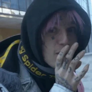 🐣 d992dbf9 Lil Peep Lil Peep, Рэпер, Музыкант, Тату на лице, Розовые волосы whatsapp sticker
