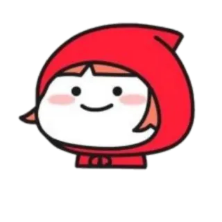 🪐 1579527d Hoạt hình, Cô gái, Màu đỏ, Áo trùm đầu, Dễ thương, Cười telegram sticker