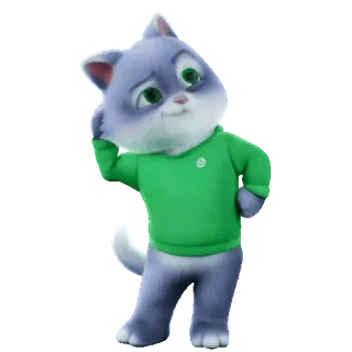 🧐 29aba8d6 cat, cartoon, animal, character, green sweater, cute, furry telegram sticker