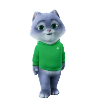 🥳 63aada52 cat, green hoodie, animal, cute, cartoon, character telegram sticker