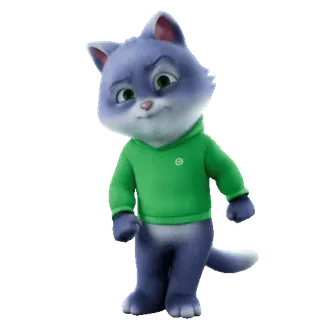 😤 abf349a0 cat, cartoon, animal, character, green hoodie telegram sticker