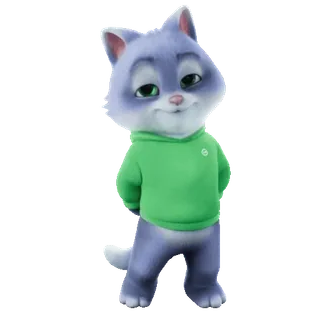 🥺 d248dd74 cartoon, animal, wolf, green hoodie telegram sticker