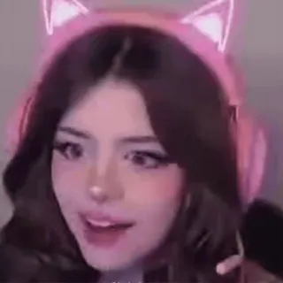 🧿 0d253c17 wanita, headphone, telinga kucing, potret telegram sticker