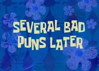 🕠 1ab4e275 SEVERAL BAD PUNS LATER tekst, kalambury, śmieszne, mem telegram sticker