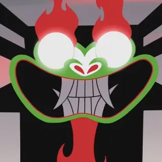 😁 0eb80e3c Aku Samurai Jack Aku, Samurai Jack, penjahat, kartun, jahat, mata api telegram sticker