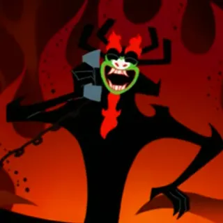 😂 45263a4b Aku Samurai Jack Kartun, Penjahat, Aku, Samurai Jack, Penguasa kegelapan yang berubah bentuk telegram sticker