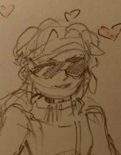 😎 260b17f1 dessin animé, lunettes de soleil, croquis, coeurs, animé, dessin telegram sticker