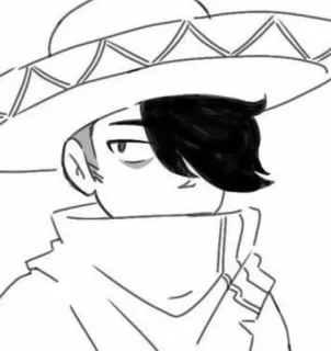 😶 343a22f2 personnage, dessin, homme, chapeau, mexicain, sombrero telegram sticker