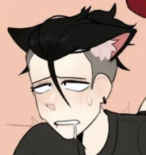 🤤 8c04f150 Anime, Oreilles de chat, Dessin animé, Ecchi, Sueur, Bave telegram sticker