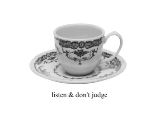 🌟 ed7b7127 listen & don't judge 컵, 받침, 차, 듣다, 판사, 빈티지, 조언 telegram sticker