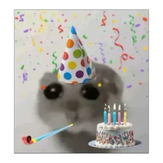 🥳 1db603f1 Geburtstag, Katze, Party, Feier, Kuchen, Kerzen telegram sticker