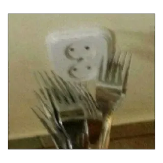 👎 90523ac8 steckdose, gabeln, elektrisch, küchenutensilien, besteck telegram sticker