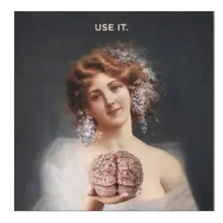 👎 b7a91a68 USE IT. Gehirn, Benutzung, Vintage, Frau, Intelligenz, Smart telegram sticker