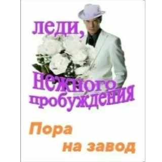 ☀️ c96fffa4 леди, нежного пробуждения Пора на завод Blumen, Anzug, Mann, Gruß telegram sticker