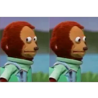 👀 d0ffc23d Affe, Puppe, Meme, Reaktion, Seitenblick telegram sticker