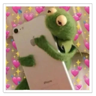 ❤ daa5236c Kermit kermit der frosch, frosch, herzen, süß, iphone, handy telegram sticker