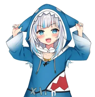 😛 0d13afdd Gawr Gura gawr gura, vtuber, anime girl, shark, kawaii, cute, hololive telegram sticker