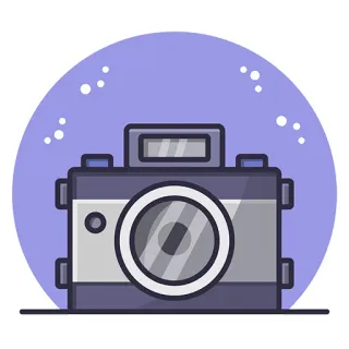 👁️ 45d124e9 camera, photography, vintage, retro, photo, lens, equipment telegram sticker