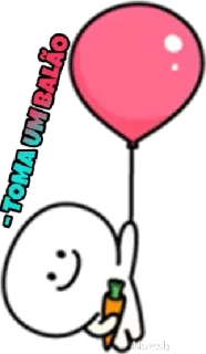 🎈 0dd88466 TOMA UM BALÃO ballon, cartoon, schattig, grappig, sticker, wortel whatsapp sticker