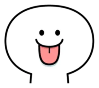 🌝 1d07110e Cartoon, Tong, Wit, Gezicht, Blij, Glimlach whatsapp sticker