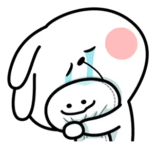 😭 533a9b22 verdrietig, huilen, emoties, schattig, cartoon, personage, knuffelen whatsapp sticker