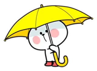 ☔️ 55a7972d Cartoon, Dier, Paraplu, Schattig, Regen, Beer whatsapp sticker