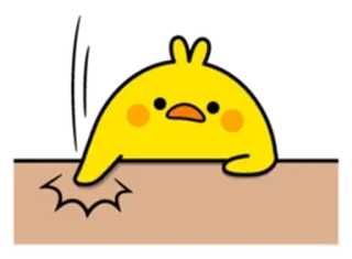 😒 ca64ed8a eend, cartoon, dier, geel, schattig whatsapp sticker