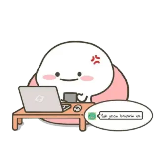 🪃 ae2da79f Yuk jalan, bayarin ya. 卡通, 生气, 电脑, 聊天, 消息 telegram sticker