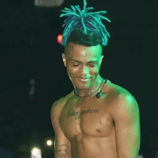 🖤 102afe9b XXXTentacion แร็ปเปอร์, นักร้อง, นักดนตรี, XXXTentacion, รอยสัก, ผมสีฟ้า telegram sticker