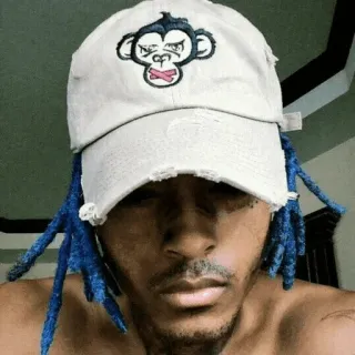 🖤 cf6e4142 XXXTentacion แร็ปเปอร์, นักดนตรี, ภาพเหมือน, ผมสีฟ้า telegram sticker