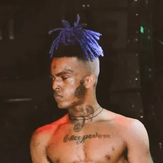😐 d3df8da5 XXXTentacion 音乐, 说唱歌手, XXXTentacion, 肖像 telegram sticker