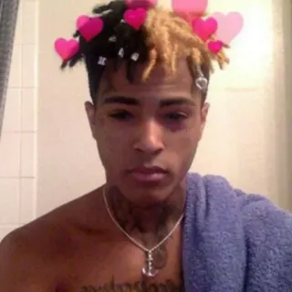 💜 f2661701 XXXTentacion 说唱歌手, 音乐, 肖像, 心, xxxtentacion telegram sticker