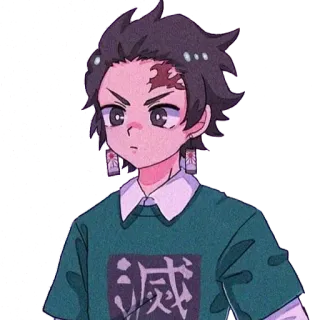 ❤️ 227ddc4a Tanjiro Kamado Demon Slayer 滅 Anime, Demon Slayer, Tanjiro Kamado, Manga, Animazione giapponese telegram sticker