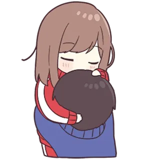 🥰 619b3e3a Cartone animato, Abbraccio, Anime, Carino, Ragazza, Kawaii telegram sticker
