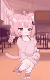 🌙 292f15fa XXX Anime, Chica gato, Kawaii, Lindo, Rosa telegram sticker