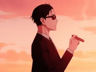 🕸 226750ad anime, character, man, cigar, suit, glasses telegram sticker