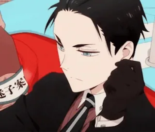 🕸 54cb2dd2 饺子案 anime, character, man, serious telegram sticker